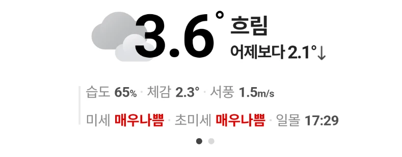 오늘 미세먼지가 매우나쁨이네요. 썸네일