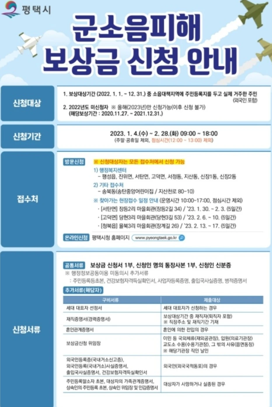 군 소음 보상 신청 썸네일