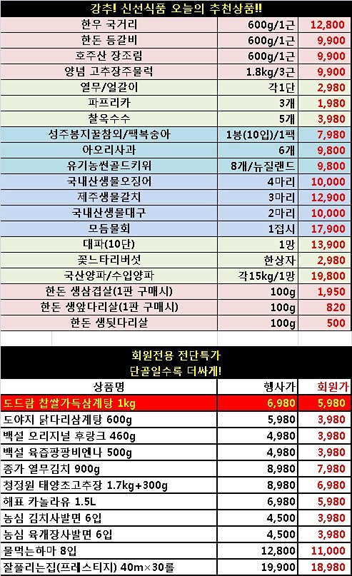 오늘 학익동 세계로마트 할인정보예요 썸네일