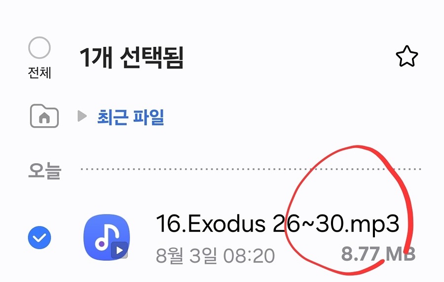 휴대폰에서 MP3파일 열기가 안되요 썸네일